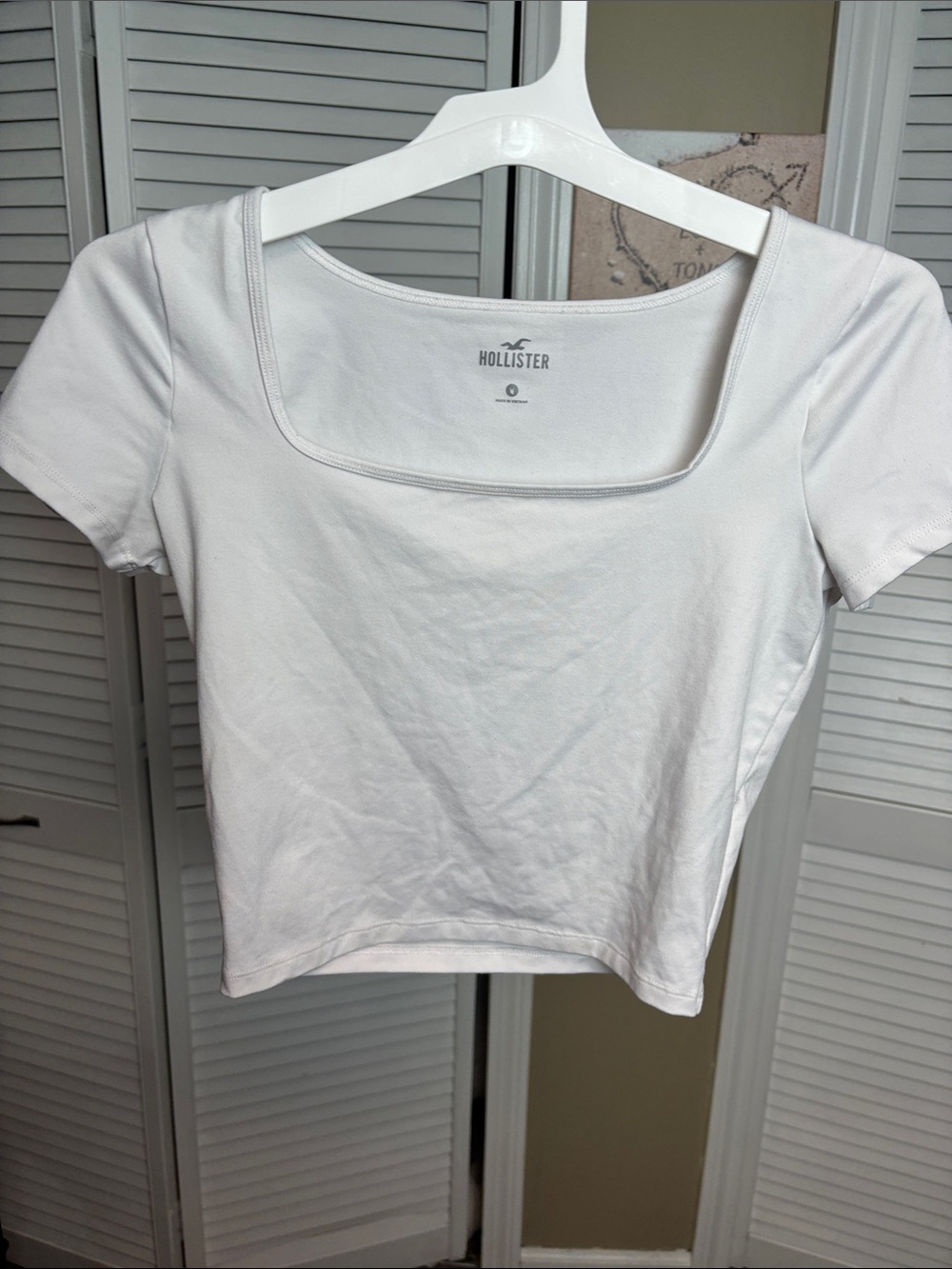 Hollister White Square Neck Crop Top